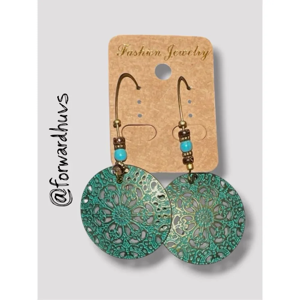 New Old Stock Fashion Jewelry Filigree Earrings